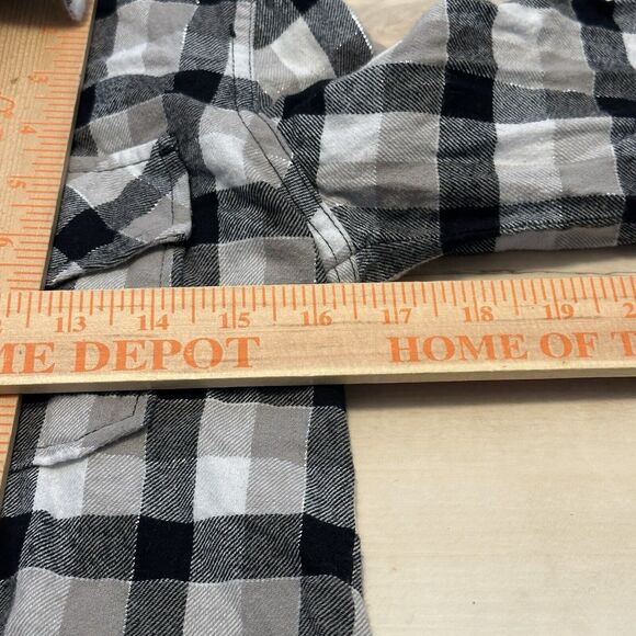 Current Elliott Women 0 Flannel Button Down Shirt Plaid Long Sleeve Top - Picture 9 of 10